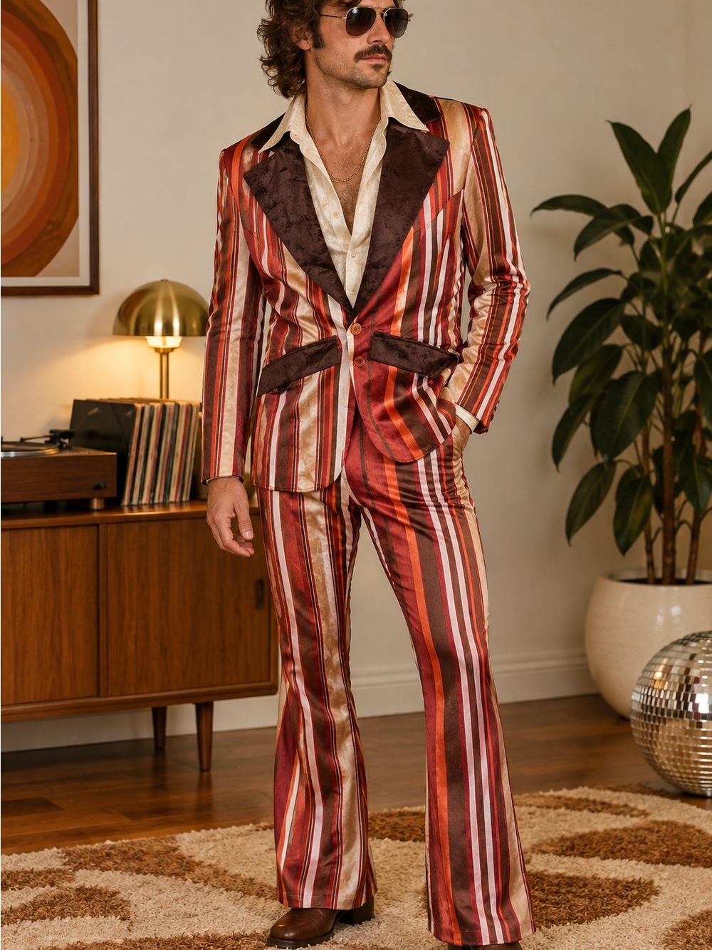 Men’s 70s Disco Suit Costume – Freddy’s Magic Medium